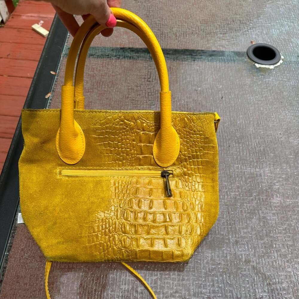 Have one to sell? Sell now Borse In Pelle Yellow Leather Purse Bag Crossbody Ma